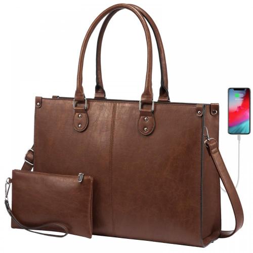 LOVEVOOK Wholesale OEM Women's PU Leather 15.6 inches Business Office Bags for Women Laptop Bags Female Messenger Tote Hand Bags