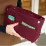 Gelory Wholesale Women Makeup Bag Organizers Felt Container Organizer Storage Multi Pocket Cosmetic Bag