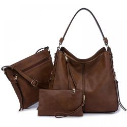 custom LOVEVOOK wholesale  3 pieces handbag set ladies hobo bags large shoulder bag low MOQ custom women hand bags