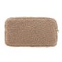 Multi-color cute fluff storage bag cosmetic bag pink polar fluffy comfortable fur cosmetic bag customizable chenille pearl patch