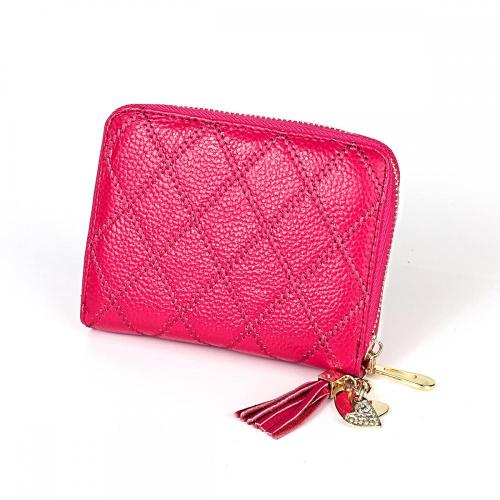 Genuine leather card holder RFID anti-theft women's embroidered multifunctional zipper wallet carteras para mujer