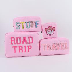 Keymay 23 Colors S M L XL High Quality Personalizeded Birthday Gift Pencil Case Makeup Travel Bag Nylon Cosmetic Bag Nylon Pouch
