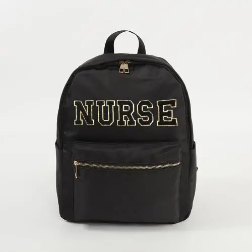 RTS Large Capacity Customizable Logo Travel Storage Bag Macaron Candy Color Black Chenille Patch Nylon Backpack