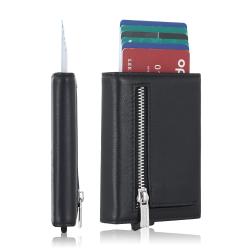 Customized Leather Aluminum Holder Card Holder Men Pop Up Wallet