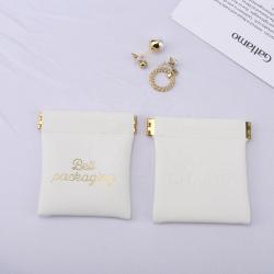 10*15 Cm White Leather Jewelry Bags Emboss Headset Watch Packaging Jewelry Gift Leather Pouch With Magnet