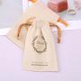 Custom Logo Printing Dust Bag Organic Natural Drawstring Small Gift Jewelry Cotton Muslin Pouch