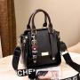 2024 Women's Retro Fashionable Korean Version Single-Handle Shoulder Messenger Bag Casual Simple Tempered Portable