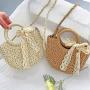 Bolsos New Fashion Draw String Handbag Straw Crossbody Bag Wholesale Pure Color Ladies Bag