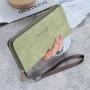 Hot Selling fashion clutch bag luxury money clip factory wholesale print long zipper solid color women's wallet purse woman