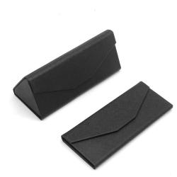 HR241 Leather Triangle Glasses Storage Packaging Box Folding Fashion Sunglasses Ink Glasses Box High grade Folding Handmade Box