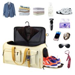 Customized Logo Large Capacity Convertible Garment Duffel Bag Foldable Carry-on Suitcase Bag for Weekend Travel