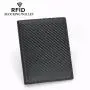 Factory Wholesale Men's Leather Wallets Anti-Theft RFID Blocking Wallet Black Credit Card Holder Money Cash Clip