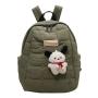 HR768 New Fashion Cotton Ladies Backpack Tote School Bags Outdoor Casual Bag Soft Backpack With Pendant Daypack Bag