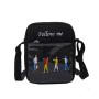 wholesale cheap mini canvas phone messenger bag with clear window custom transparent PVC ita bag