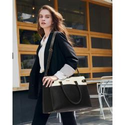 LOVEVOOK  15.6 In Vintage Waterproof Laptop Bag Business Office Shoulder Handbag Purse Laptop Leather Tote Bag For Women Work