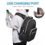 LOVEVOOK Stylish Quilted Backpacks Purse Business Work Travel College Bookbag with USB Black 15.6 inch Laptop Backpack for Women