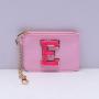 Keymay RTS 8 Colors Personalized Mini Cute Coin Purse Custom Keychain Nylon Coin Zipper Pouches Wallet Keychain