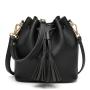 2024 new women's shoulder bags tassel drawstring PU bucket bag fashionable crossbody bags women handbags ladies
