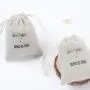 Recyclable Screen Printing Velvet Jewelry Drawstring Bag Beige Velvet Gift Pouch
