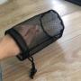 Recyclable Custom Logo Round Bottom Black Mesh Drawstring Packaging Bag Promotional Mesh Gift Packaging Pouch