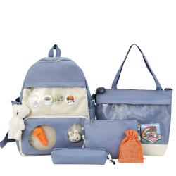 5pcs leisure pin school single shoulder Ita bags student Ita backpack set ita handbag with pen bags