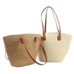 Wholesale Simple fashion straw bag large capacity tote bags summer vacation handbag Holiday beach bag