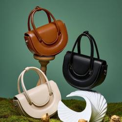 Women's solid leather 2024 new portable crossbody bag carteras para mujer 	 sac a main