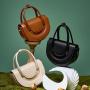 Women's solid leather 2024 new portable crossbody bag carteras para mujer 	 sac a main