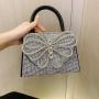 Elegant Silver Diamond Bag Evening Dress Birthday Wedding Evening Bag Ladies Bag Fashion Handbags For Woman