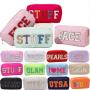 Keymay Stock No MOQ MRS Pouch Bride Makeup Bag with Zipper Valentine Gifts for Bride Monogram Chenille Letter Pochette Cosmetic