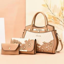 Latest new product ideas china supplier 3 pieces set Hollow Out bags ladies women's handbags set