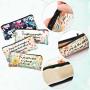 Gelory Popular Letter Printed Pencil Pouch Pencil Case Makeup Bags Canvas Pencil Pouch For Students Office Journaling Supplies