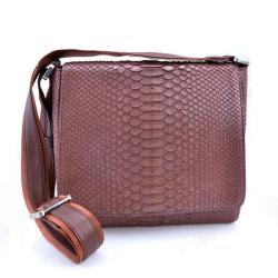 OEM ODM Custom Classic Luxury Handmade Genuine Real Snake Skin Leather Single Strap Messenger Bag Shoulder Bag Men