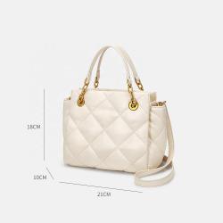 2024 Soft Pu Vegan Leather Quilted Bag Women's New Large Capacity Concave Convex Texture Crossbody Handbag
