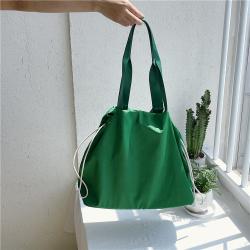 Customizable logo fashion casual women's handbag creative drawstring folding women's shoulder bag large capacity nylon tote bag