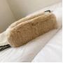 2024 Custom Faux Fur Bag Handbag For Women Ladies With Pearl Shoulder Strap
