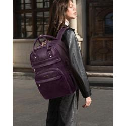 LOVEVOOK Fashion Leather Laptop Backpack 15.6 inch Vintage Work School Travel Backpack with USB port Waterproof laptop Backpack