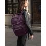 LOVEVOOK Fashion Leather Laptop Backpack 15.6 inch Vintage Work School Travel Backpack with USB port Waterproof laptop Backpack