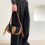 Retro PU Leather Handbag Luxury Denim Blue Designer Hand Bag Wool Joining Leather Ladies Underarm Shoulder Bag