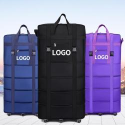 Lightweight Waterproof Folding Travel Trolley School Bag Expendable Duffel Luggage Bags 6 Wheels Travelling Bags