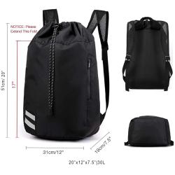 Gelory Customized Logo Outdoor Sports Drawstring Backpack Durable Portable Basketball Gym Bag