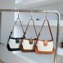 2024 New Product Stylish Sturdy Underarm Shoulder Bag Women Creative PU Stitching Canvas Handbags Luxury Ladies Korean Hand Bags