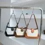 2024 New Product Stylish Sturdy Underarm Shoulder Bag Women Creative PU Stitching Canvas Handbags Luxury Ladies Korean Hand Bags