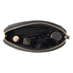 Cross Texture PU Leather Embossed Logo Toilet Bag with Gold Metal Zipper