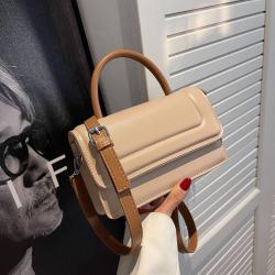 Women's 2022 New Leisure Trend Women's Bag Fashion High Texture Women's Handbag Pu Solid Color Embroidery Thread Shoulder Bag
