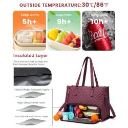 LOVEVOOKNew 2pcs elegant ladies shoulder bags luxury daily insulated cooler bag school business waterproof women laptop handbags