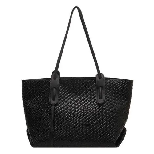 ZWY090 Daily Simple Work Travel Waterproof Large Tote Bag PU Woven Pattern Women Shoulder Bag Wholesale Hundred Shoulder Bag