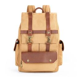 2024 Custom Hot Selling Retro Genuine Leather Canvas Backpack Bag For Men Leisurely Life