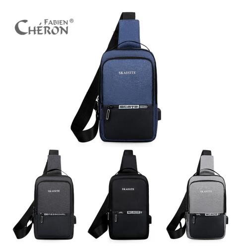 Hot Selling luxurybrand Fashion Leisure Eco Friendly Student School Men USB Shoulder Chest Bags