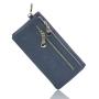 ZWY266 Customizable Long Double Zipper Men Women Frosted PU Wallet Solid Color Simple Clutch Bag Wholesale Fashion Money Clip